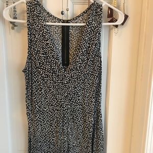 Black and White V-Neck Tank